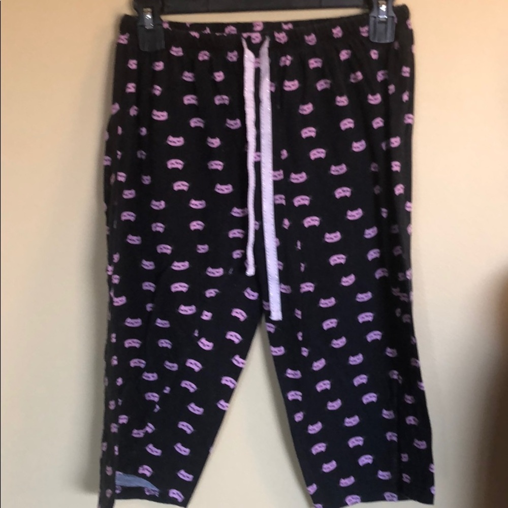Lala black & pink cat pajamas pants. Sz. Medium